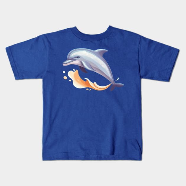 I Love Dolphins Kids T-Shirt by Art ucef